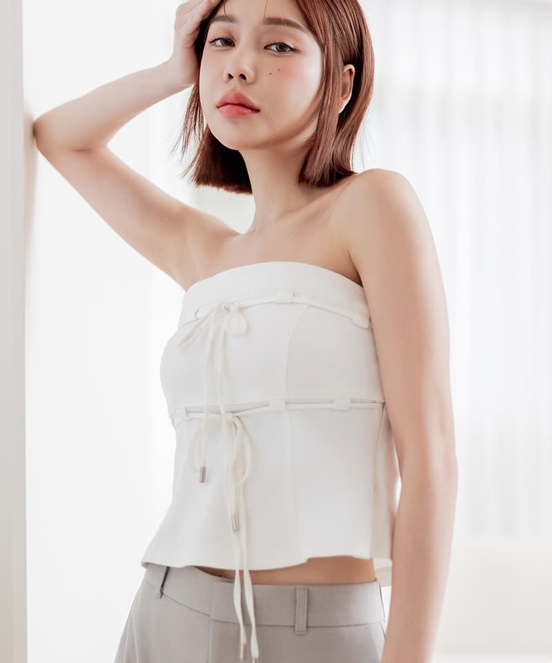 カップ付きツインリボンビスチェ《BRAmone Fashion Easy》