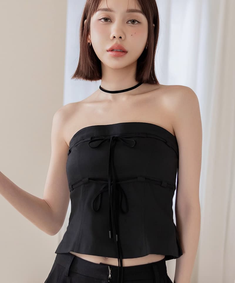 カップ付きツインリボンビスチェ《BRAmone Fashion Easy》
