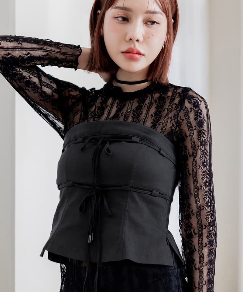 カップ付きツインリボンビスチェ《BRAmone Fashion Easy》