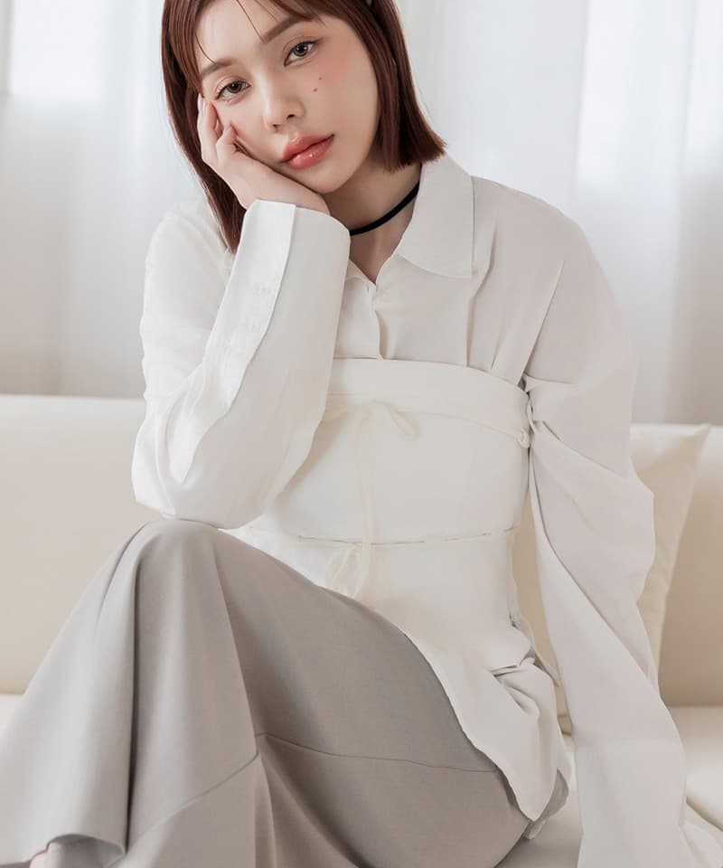 カップ付きツインリボンビスチェ《BRAmone Fashion Easy》