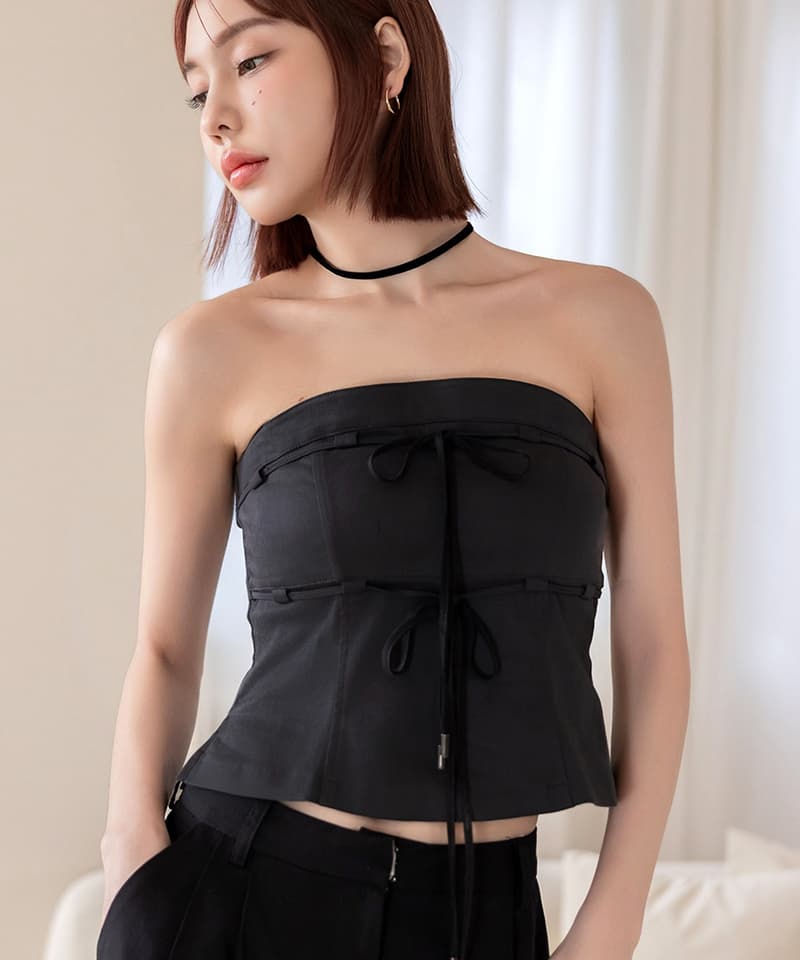 カップ付きツインリボンビスチェ《BRAmone Fashion Easy》
