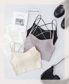 リブクロップド丈3wayストラップ《BRAmone Basic Natural》