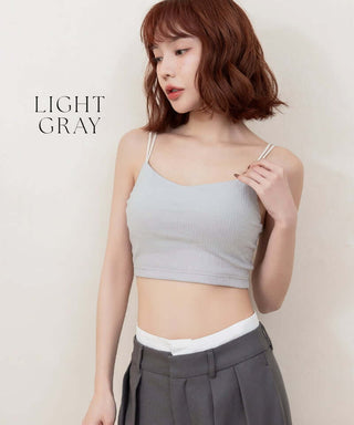 リブクロップド丈3wayストラップ《BRAmone Basic Natural》