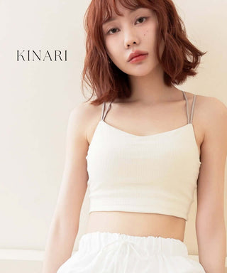 リブクロップド丈3wayストラップ《BRAmone Basic Natural》