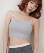 リブクロップド丈3wayストラップ《BRAmone Basic Natural》