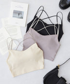 リブクロップド丈3wayストラップ《BRAmone Basic Natural》