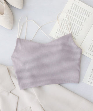 リブクロップド丈3wayストラップ《BRAmone Basic Natural》