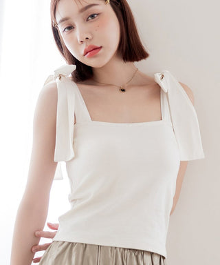 肩リボンカップ付きトップス《BRAmone Fashion Glamorous》