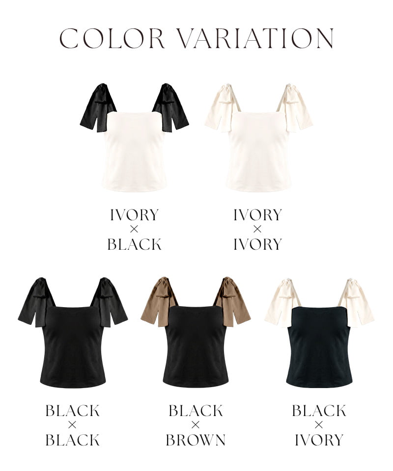 肩リボンカップ付きトップス《BRAmone Fashion Glamorous》