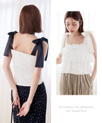 肩リボンカップ付きトップス《BRAmone Fashion Glamorous》