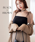 肩リボンカップ付きトップス《BRAmone Fashion Glamorous》
