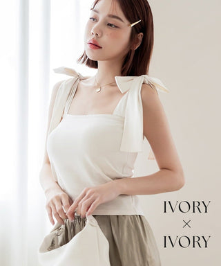 肩リボンカップ付きトップス《BRAmone Fashion Glamorous》