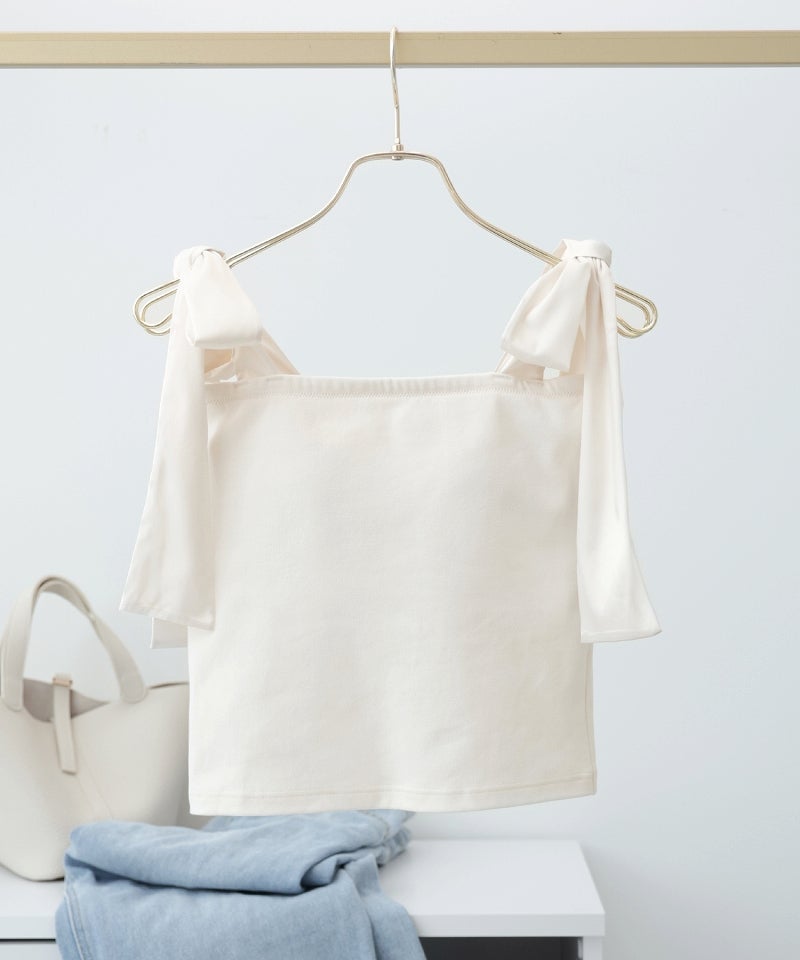 肩リボンカップ付きトップス《BRAmone Fashion Glamorous》
