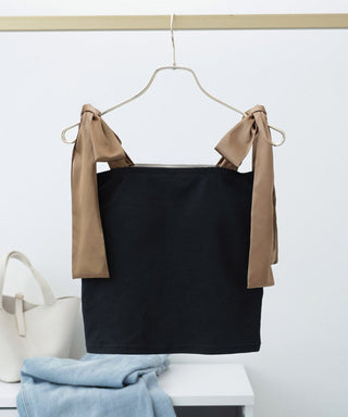 肩リボンカップ付きトップス《BRAmone Fashion Glamorous》