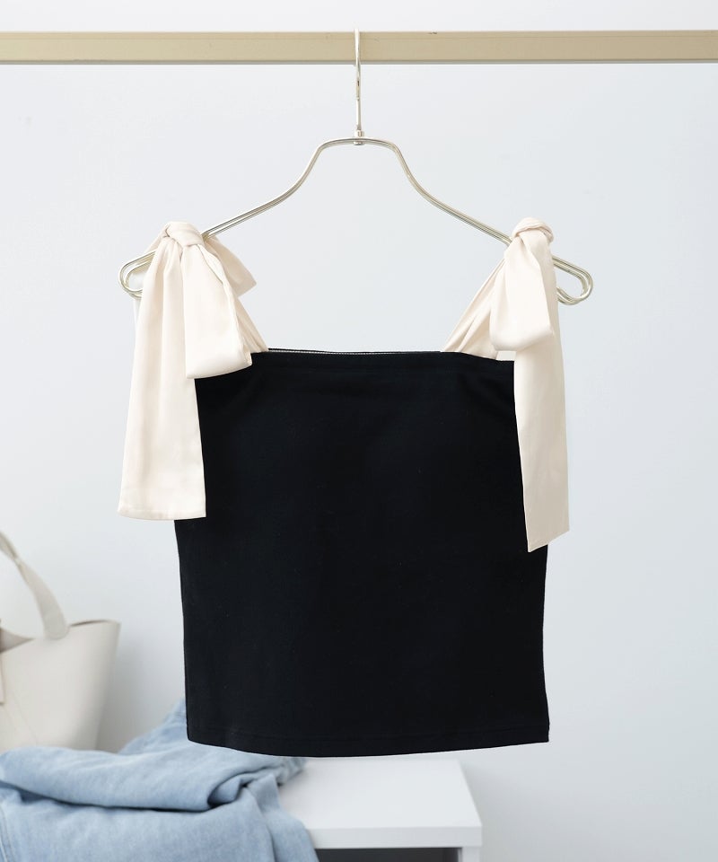 肩リボンカップ付きトップス《BRAmone Fashion Glamorous》