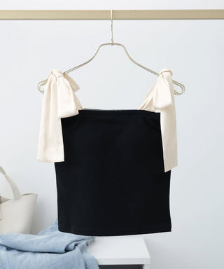 肩リボンカップ付きトップス《BRAmone Fashion Glamorous》
