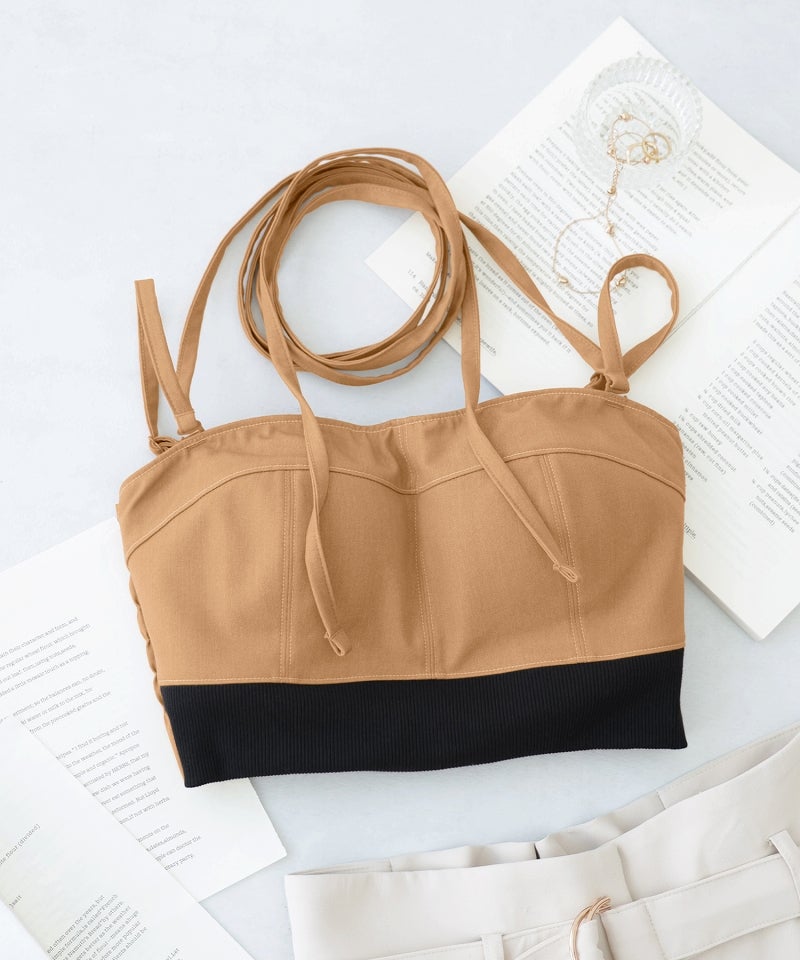チョーカー付きデニムハーフトップ《BRAmone Fashion Glamorous》