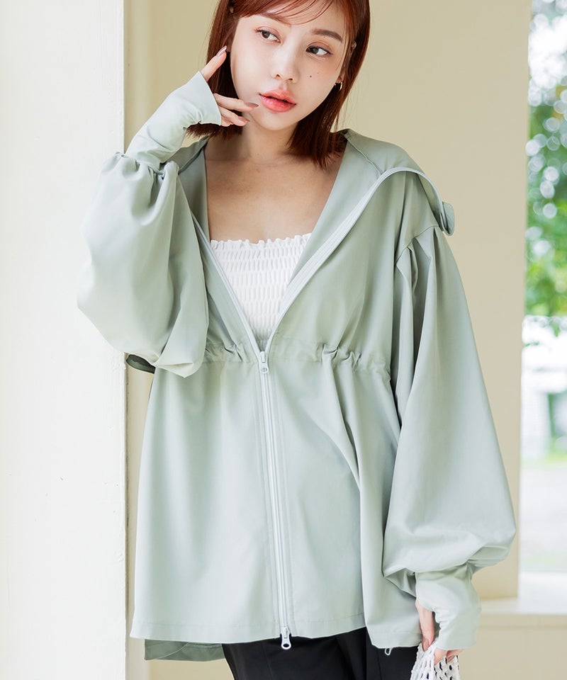 【再入荷】水陸両用UVカットパーカー ウエストギャザータイプ