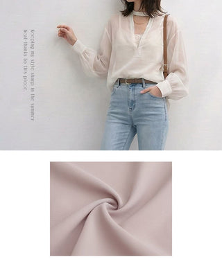 接触冷感シアーブラウス
