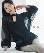 接触冷感シアーブラウス