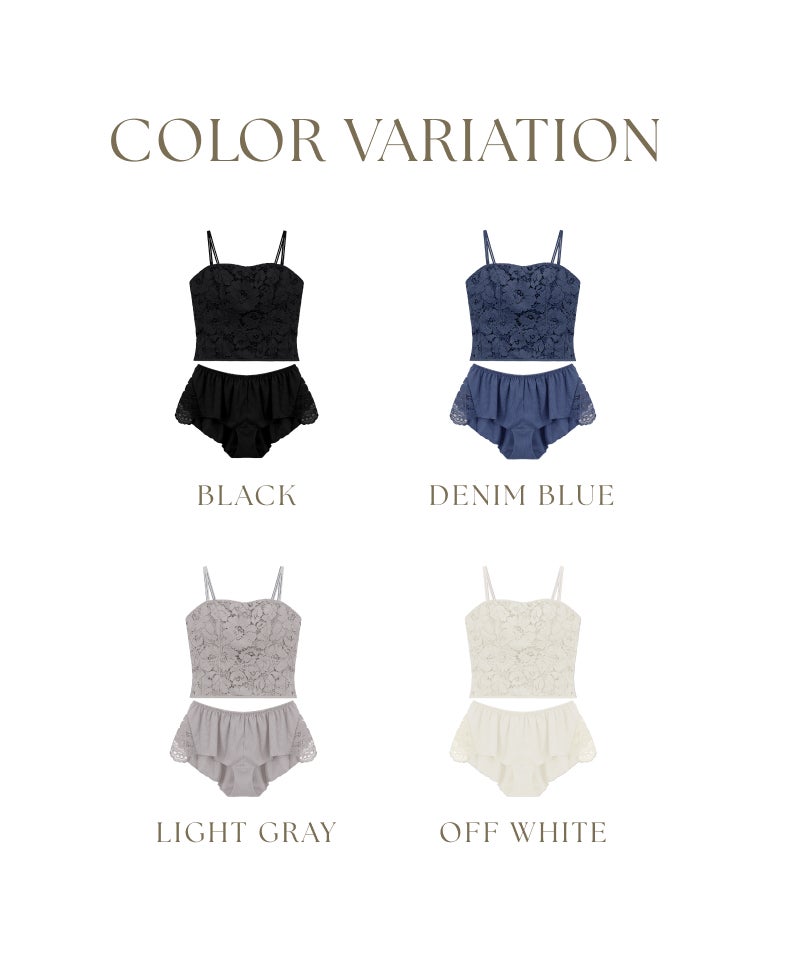 フラワーレースブラトップ【単品/ブラトップ&ショーツ】《BRAmone Fashion Glamorous》
