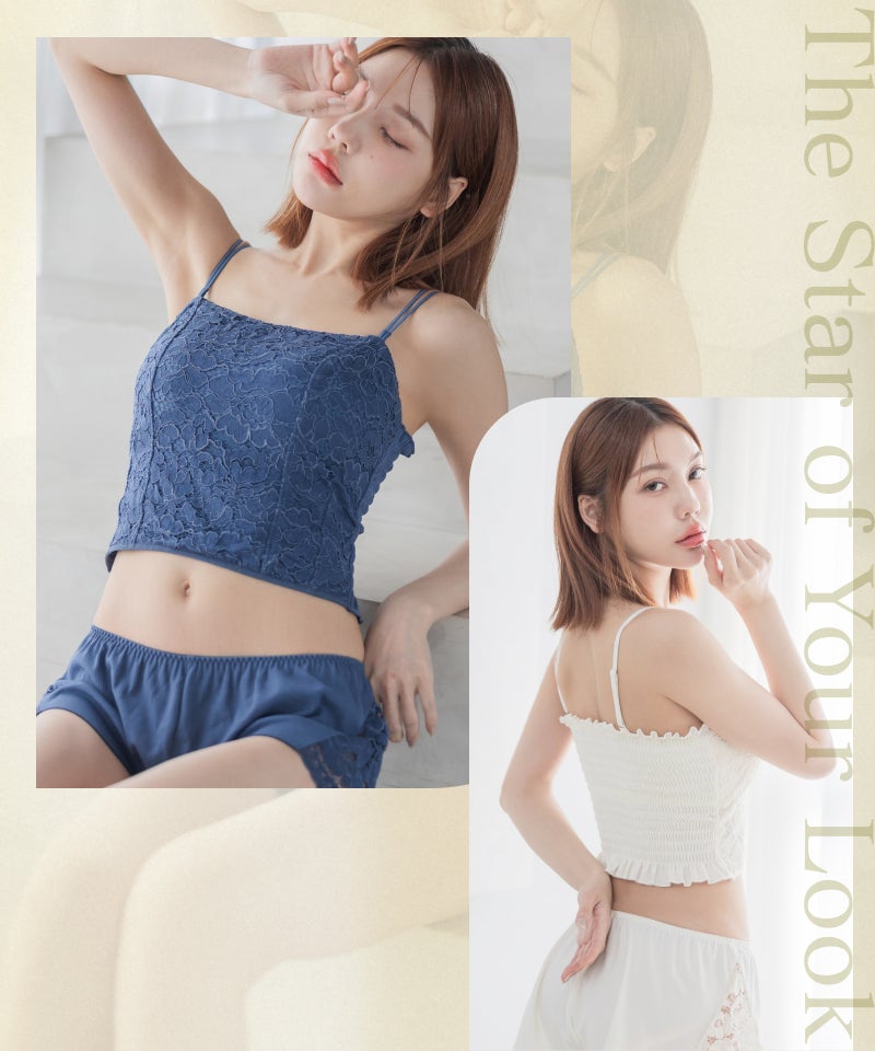 フラワーレースブラトップ【単品/ブラトップ&ショーツ】《BRAmone Fashion Glamorous》