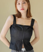 ジップデニムカップ付きビスチェ《BRAmone Fashion Glamorous》