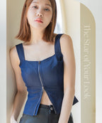 ジップデニムカップ付きビスチェ《BRAmone Fashion Glamorous》