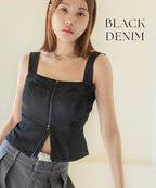 ジップデニムカップ付きビスチェ《BRAmone Fashion Glamorous》