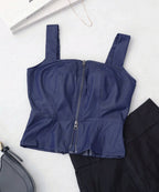 ジップデニムカップ付きビスチェ《BRAmone Fashion Glamorous》