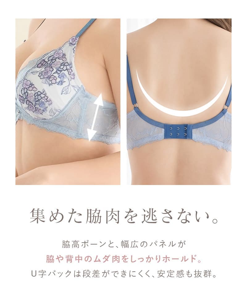 《Leene》アジサイレースブラ＆ショーツ