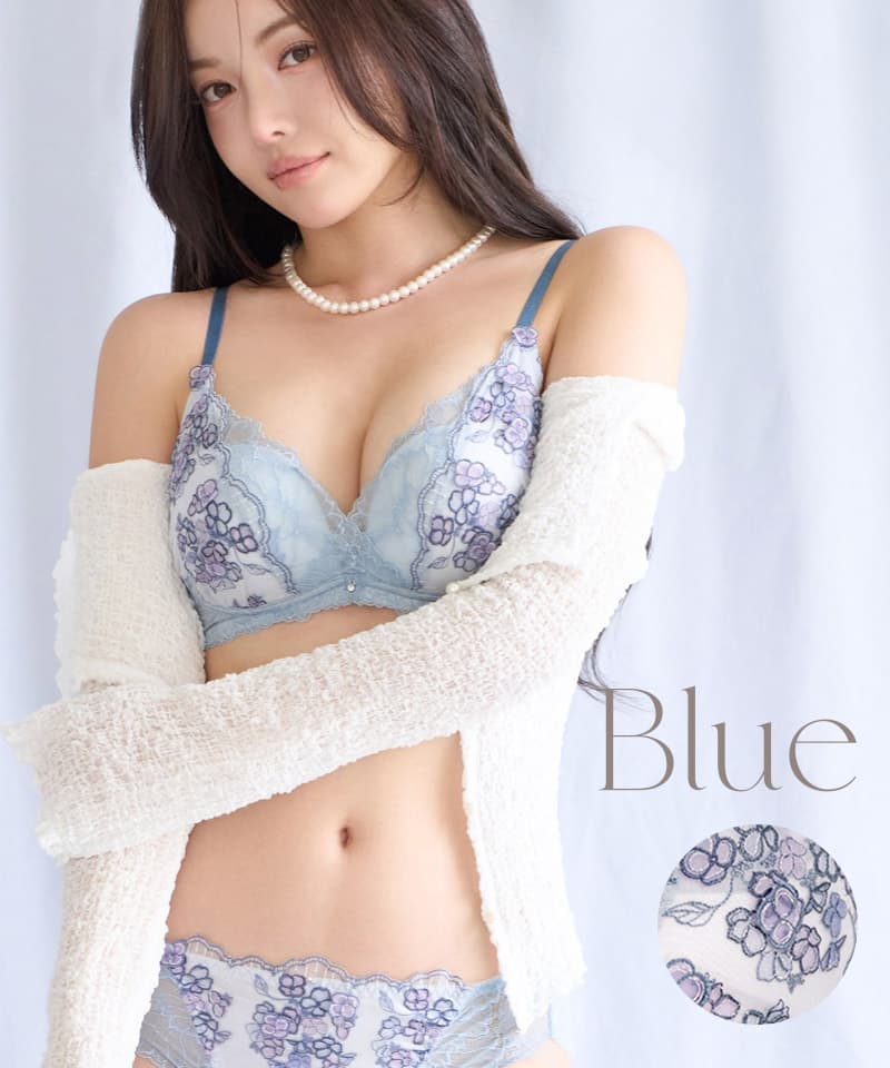 《Leene》アジサイレースブラ＆ショーツ