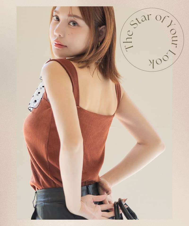 【NEW】スクエアネックリブブラトップ《BRAmone Fashion Glamorous》