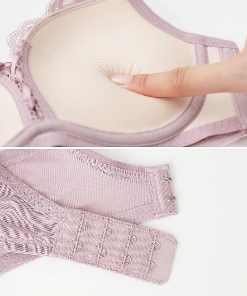 《ぷにぷにブラ》ペタルレースアップブラ【ブラ単品】