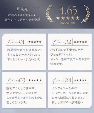 《24H使えるナイトブラ》ソフィアレースブラ＆ショーツ