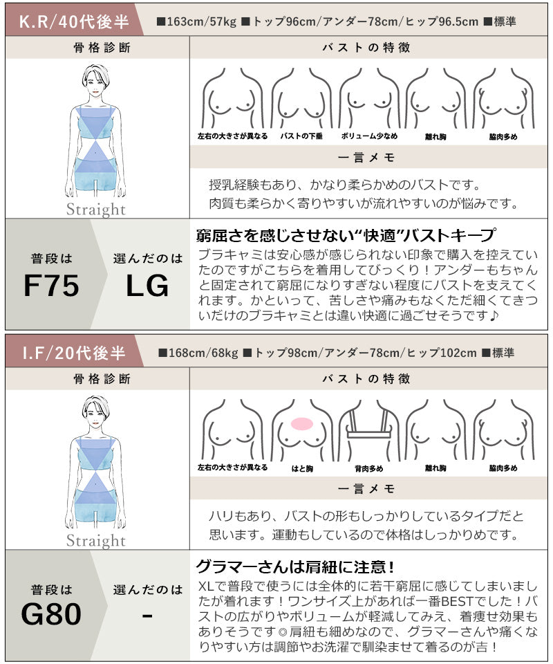 リブブラトップ 浅V型 3WAYストラップ《BRAmone Basic Natural》