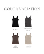 カップ付きリブタンクトップ Uネック型《BRAmone Basic Natural》