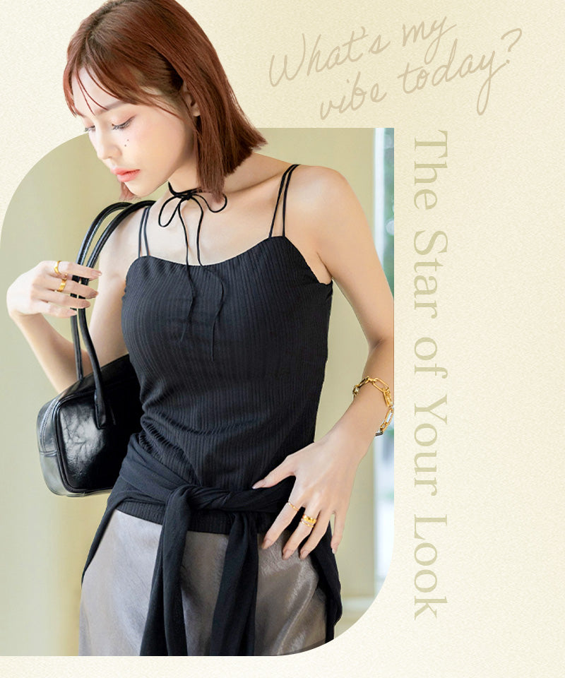 リブツインストラップブラトップ《BRAmone Fashion Glamorous》