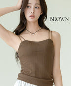 【新色追加】リブツインストラップブラトップ《BRAmone Fashion Glamorous》