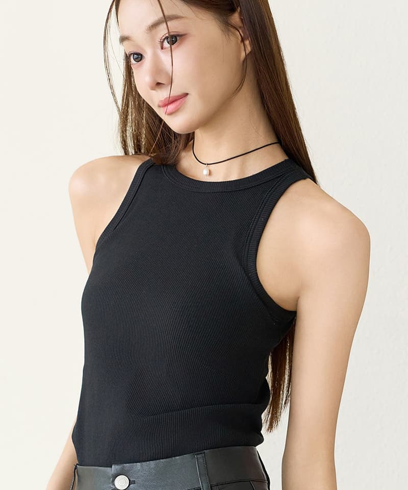 カップ付きアメリカンスリーブリブタンクトップ《BRAmone Fashion Easy》