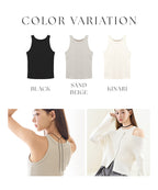 カップ付きアメリカンスリーブリブタンクトップ《BRAmone Fashion Easy》