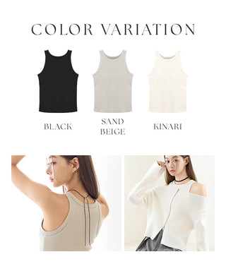 カップ付きアメリカンスリーブリブタンクトップ《BRAmone Fashion Easy》