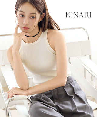 カップ付きアメリカンスリーブリブタンクトップ《BRAmone Fashion Easy》