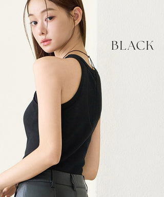 カップ付きアメリカンスリーブリブタンクトップ《BRAmone Fashion Easy》