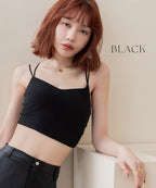 リブクロップド丈3wayストラップ《BRAmone Basic Natural》