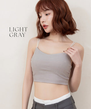 リブクロップド丈3wayストラップ《BRAmone Basic Natural》