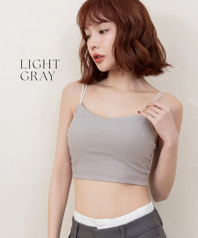 リブクロップド丈3wayストラップ《BRAmone Basic Natural》
