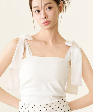 肩リボンカップ付きトップス《BRAmone Fashion Glamorous》