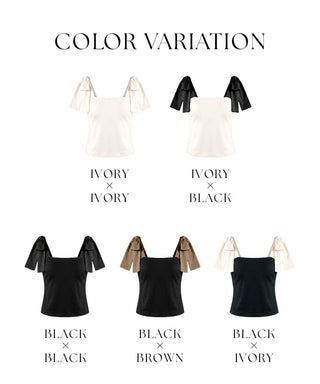 肩リボンカップ付きトップス《BRAmone Fashion Glamorous》