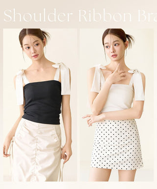 肩リボンカップ付きトップス《BRAmone Fashion Glamorous》